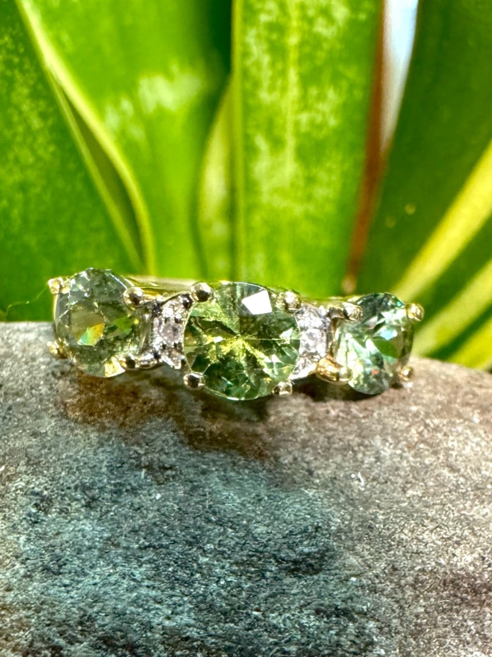 14k Green Sapphire Ring